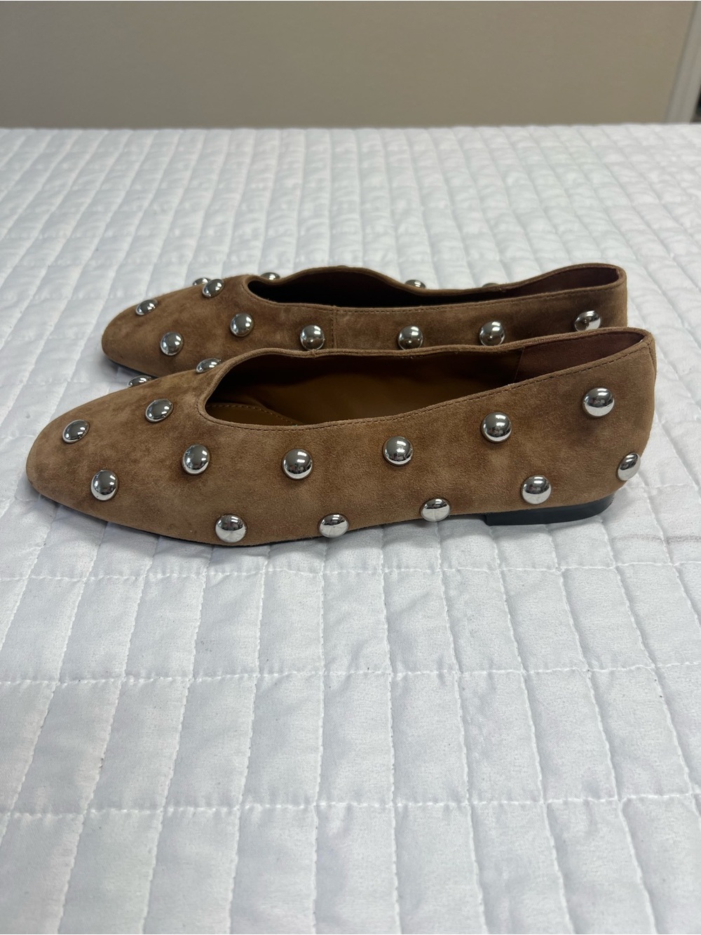 Madewell The Mylie Ballet Flat in Dried Acorn Brown Studded Size 9.5 - Picture 5 of 12